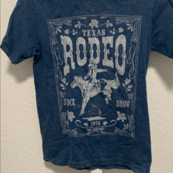 Social Culture Texas Rodeo Western Blue Short Sleeve Tee Shirt Size XS - Picture 2 of 6